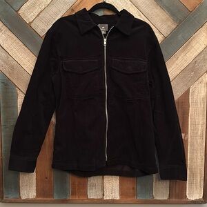 NWT! H&M black medium corduroy zip-up shirt.